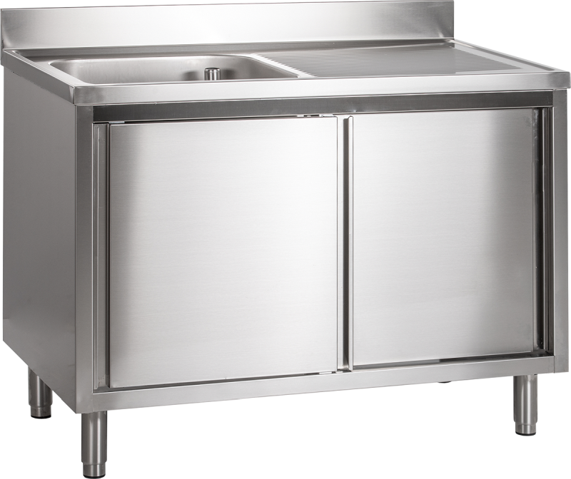Spülschrank mit Schiebetüren B 120cm - Becken links | KBS 91921102 - KBS Gastrotechnik