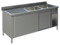 Spülschrank mit Schiebetüren B 140cm - Becken rechts | KBS 91922101 - KBS Gastrotechnik