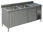 Spülschrank mit Schiebetüren B 140cm - Becken links | KBS 91922102 - KBS Gastrotechnik