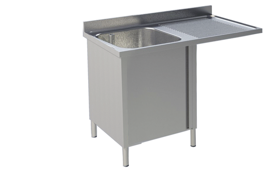 Spülcenter 1 Becken links Breite 140cm mit Unterschrank | KBS 92021104 - KBS Gastrotechnik