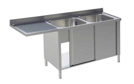 Spülcenter 2 Becken rechts Breite 160cm | KBS 92022101 - KBS Gastrotechnik
