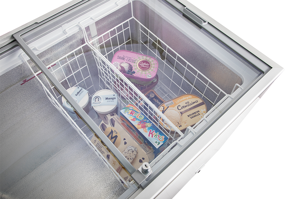 Eiscreme Impuls-Tiefkühltruhe D 200 mit Glasschiebedeckel | KBS 921022 - KBS Gastrotechnik