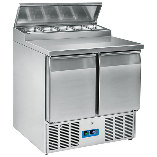 Saladette mit 2 Türen GN 1/1, 5x GN 1/6 h=150 mm, +2°/+10°C — Virtus 9718C