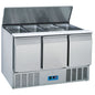 Saladette mit 3 Türen GN 1/1 und Deckel, 12x GN 1/3 h=150 mm, +2°/+10°C — Virtus 9790C