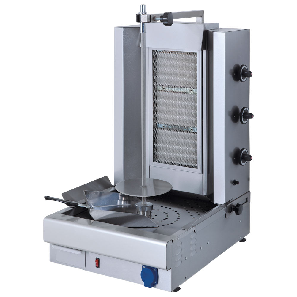 Gas-Dönergrill mit 3 Heizzonen, Motor unten, 30 kg — Virtus 9826N