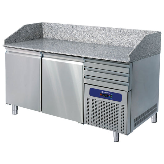 Pizzatisch 1600 mm mit 2 Türen 600x400 mm, 3 Schubladen EN — Virtus 9926F