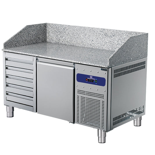 Pizzatisch 1600 mm mit 1 Tür 600x400 mm, 5 Schubladen EN — Virtus 9928F Restposten