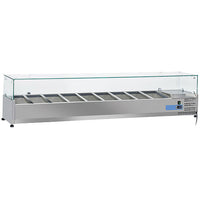 Kühlaufsatzvitrine 7x GN 1/3 + 1x GN 1/2 H=150 mm , +2°/+8°C | Virtus 9931CV