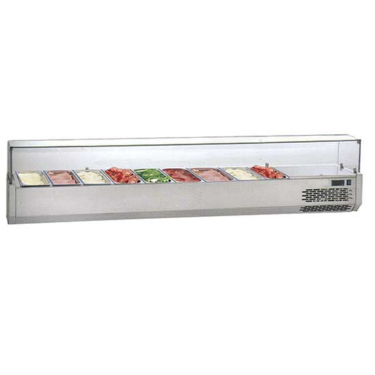 Refrigerated display case 10x GN 1/3 h=150 mm, +4°/+10°C — Virtus 9931VF Clearance item