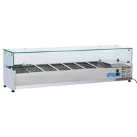 Kühlaufsatzvitrine  5x GN 1/3 + 1x GN 1/2 h=150 mm, +2°/+8°C | Virtus 9932CV
