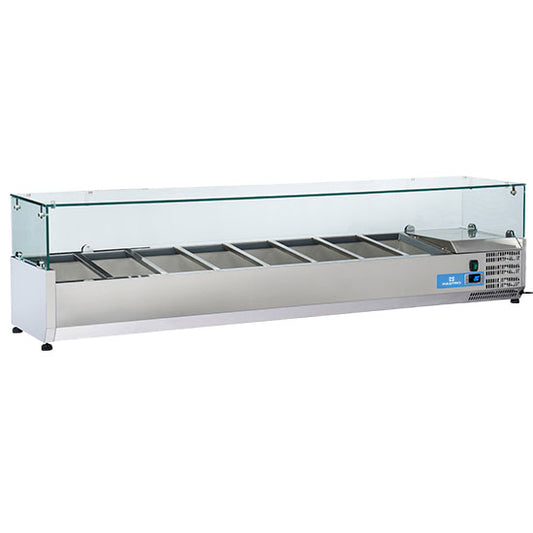 Kühlaufsatzvitrine 8x GN 1/3 H=150 mm, +2°/+8°C — Virtus 9965CV