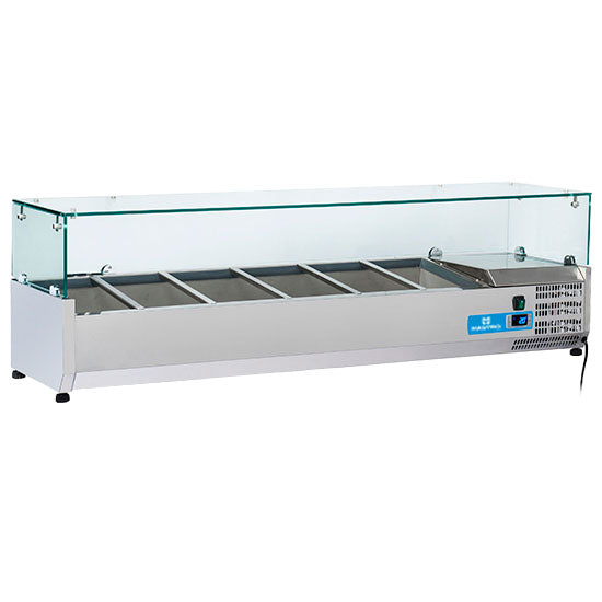 Kühlaufsatzvitrine 6x GN 1/4 H=150 mm, +2°/+8°C — Virtus 9970CV