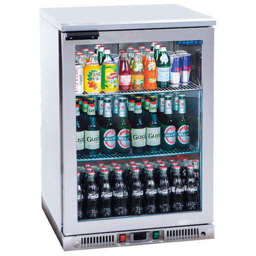 Barkühlschrank in Edelstahl mit 1 Glasflügeltür, 110 Liter, +2°/+12°C — Virtus 9974FSS