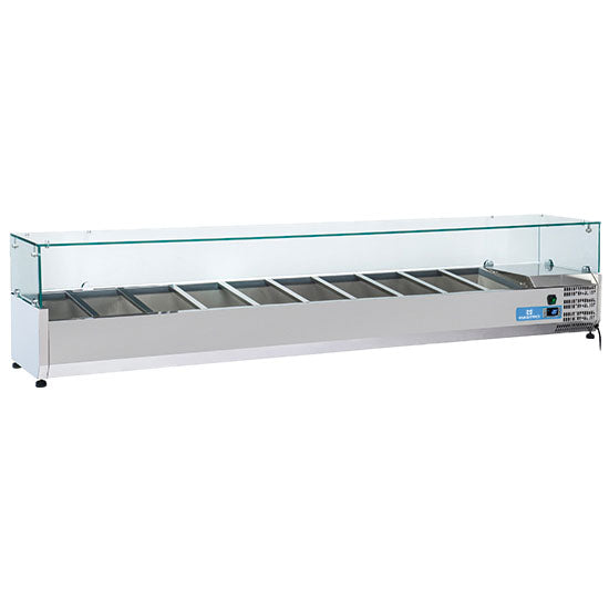 Kühlaufsatzvitrine 10x GN 1/3 h=150 mm, +2°/+8°C — Virtus 9979CV