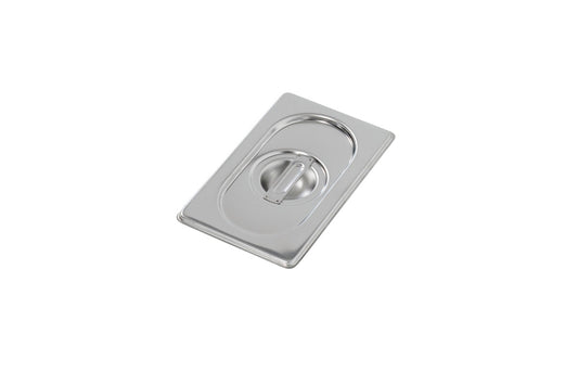Edelstahl GN-Deckel 1/9 mit Scharnier und Griffmulde ohne Löffelaussparung