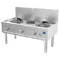 Gas-Wokkochfeld mit 2 Brenner 27,5 kW + 1 Suppenbrenner 9,2 kW, 1 Wasserhahn — Virtus AHA0008/U