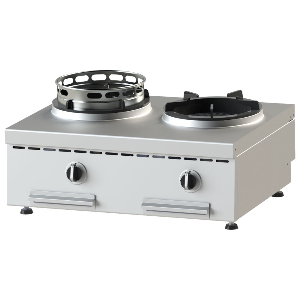 Gas-Wokkochfeld, Tischmodell, 2 Brenner — Virtus AHA0013