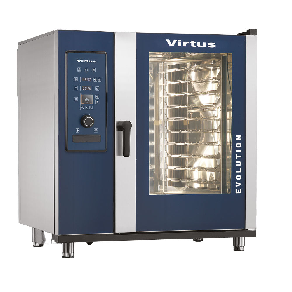Gas-Konvektionsofen mit Direkteinspritzung und automatischem Reinigungssystem, 10x GN 2/1 — Virtus AIC0078/FN