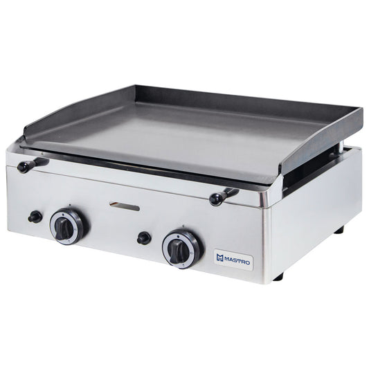 Gas-Grillplatte mit 2 Grillzones, Tischmodell, glatte Platte - LPG — Virtus AJA0004/RN