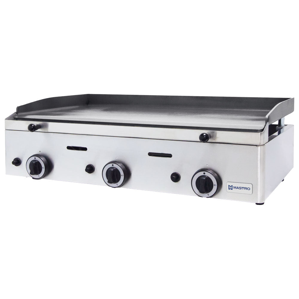 Gas-Grillplatte mit 3 Grillzones, Tischmodell, glatte Platte - LPG — Virtus AJA0005/RN