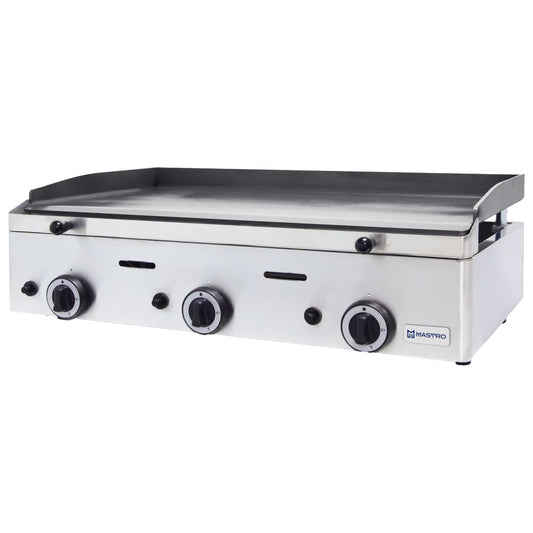 Gas-Grillplatte mit 3 Grillzones, Tischmodell, glatte Platte - LPG — Virtus AJA0005/RN