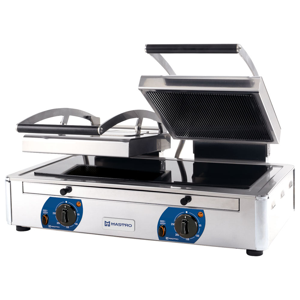 Kontaktgrill mit 2 Ceranplatten, glatt/gerillt, 2x 220x220 mm — Virtus AJA0032