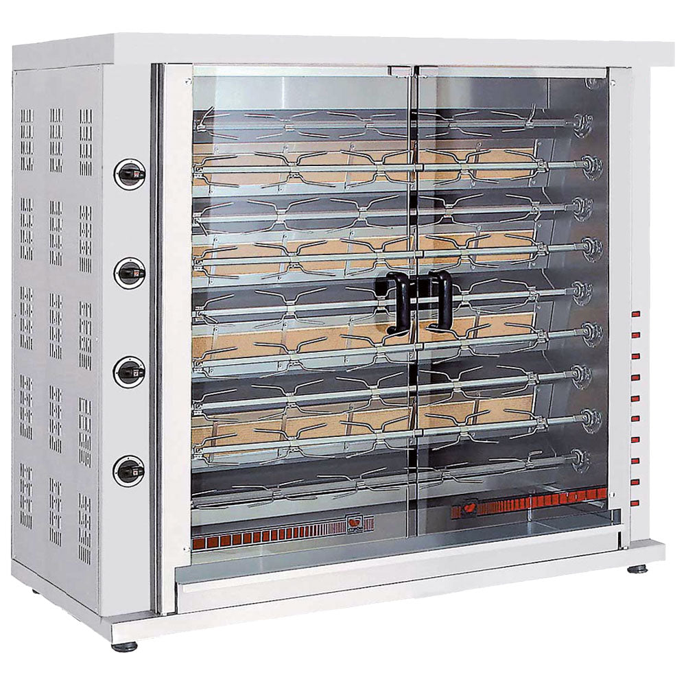 Gas-Hähnchengrill mit Beleuchtung, 9 Spieße für 36-45 Hähnchen — Virtus AJD0043