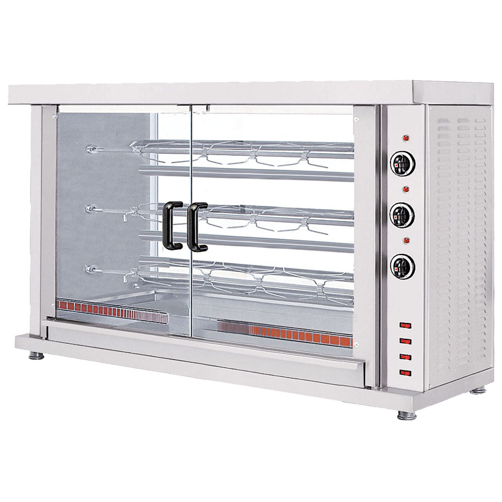 Elektro-Hähnchengrill mit Beleuchtung, 3 Spieße für 12-15 Hähnchen — Virtus AJD0051
