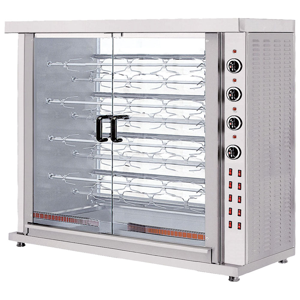 Elektro-Hähnchengrill mit Beleuchtung, 9 Spieße für 36-45 Hähnchen — Virtus AJD0053