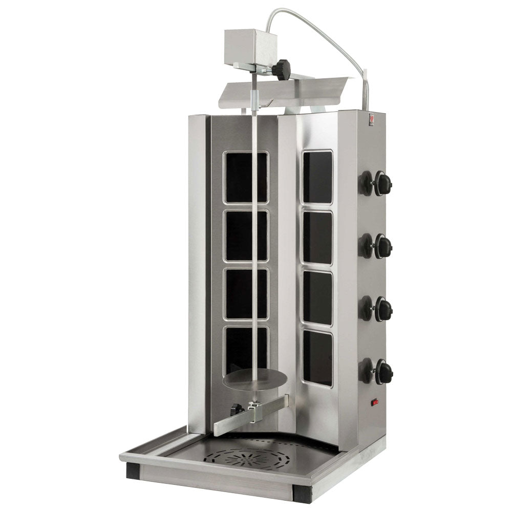 Glaskeramik-Dönergrill mit 4 Heizzonen, Motor oben, max. 40-55 kg — Virtus AJE0017