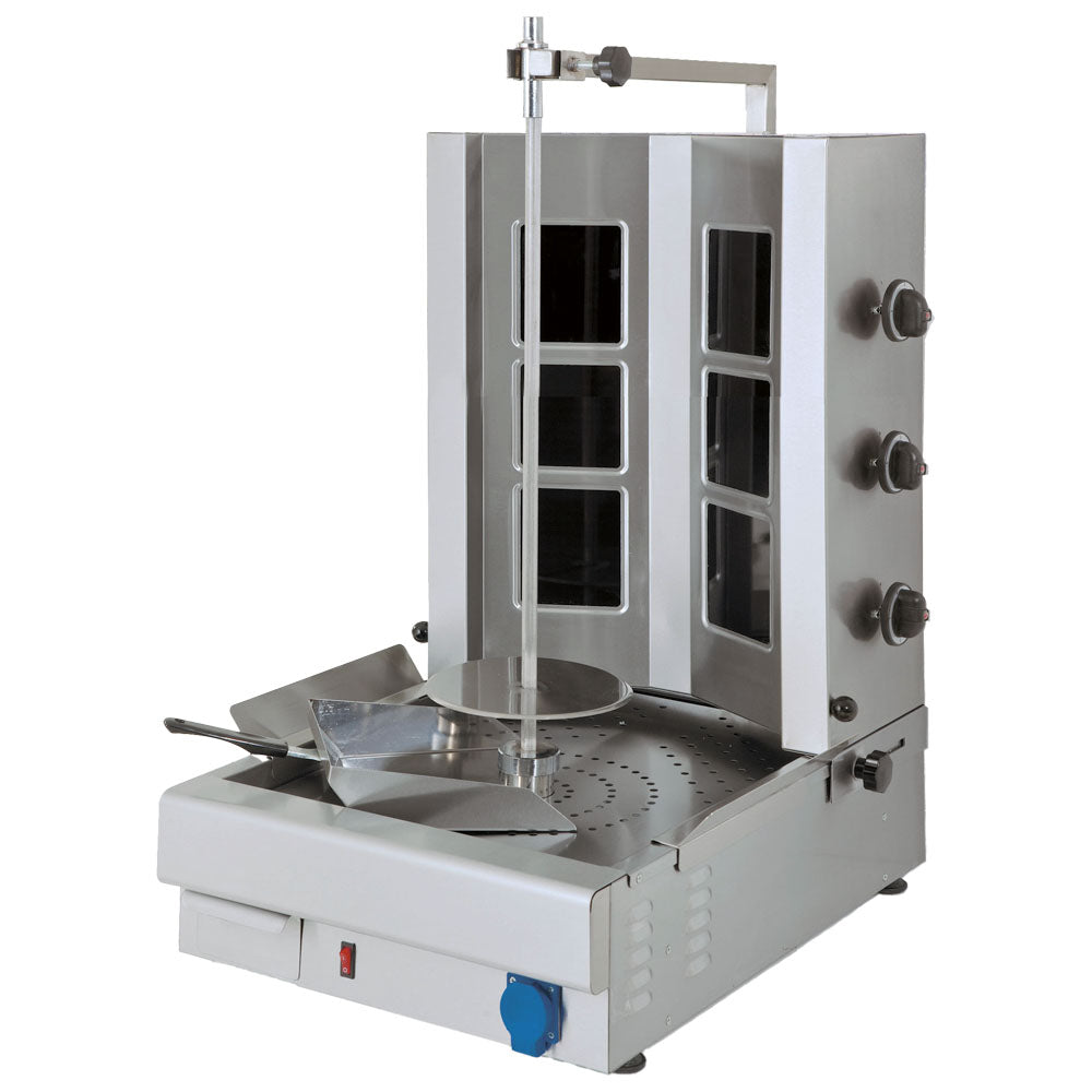 Glaskeramik-Dönergrill mit 3 Heizzonen, Motor unten, max. 20-35 kg — Virtus AJE0018