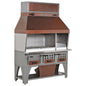 Holzkohlegrill auf Unterschrank mit Ascheschubladen und Abzugshaube, 3 Grillzonen gesamt 1530x530 mm — Virtus AJJ0008