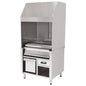 Holzkohlegrill auf Unterschrank mit Ascheschublade und Abzugshaube, 1 Grillzone gesamt 800x600 mm — Virtus AJJ0010