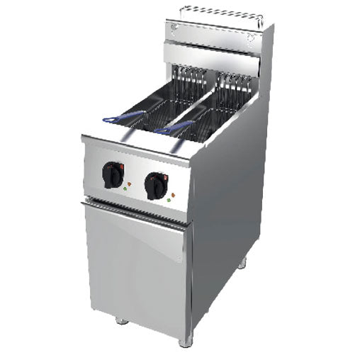 Elektro-Fritteuse 2x 12,5 Liter auf Unterbau mit Tür — Virtus AMZ0052
