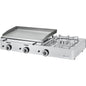 Gas-Kombigrillplatte mit 2 Grillzonen und 1 Gasbrenner, Tischmodell - LPG — Virtus AOZ0009/RN