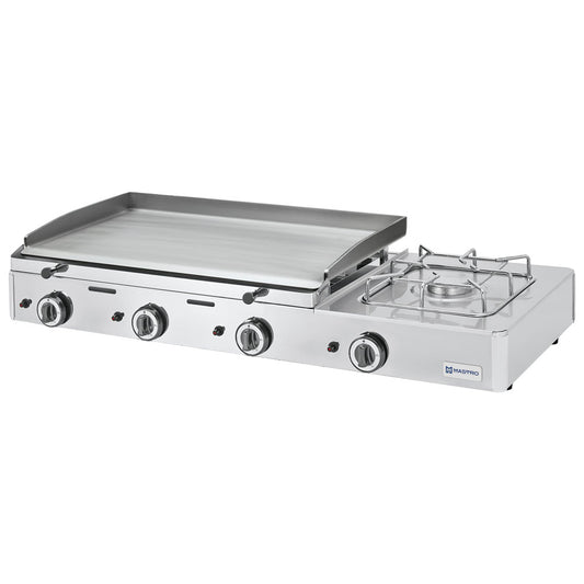 Gas-Kombigrillplatte mit 3 Grillzonen und 1 Gasbrenner, Tischmodell - LPG — Virtus AOZ0020/RN