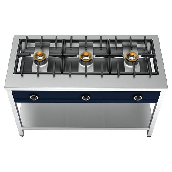 Pancake Gaskocher mit 3 Brennern je 8 kW — Virtus AOZ0023
