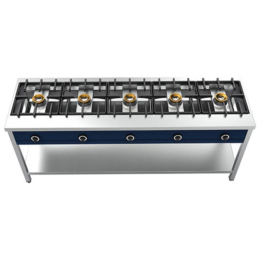 Pancake Gaskocher mit 5 Brennern je 8 kW — Virtus AOZ0025