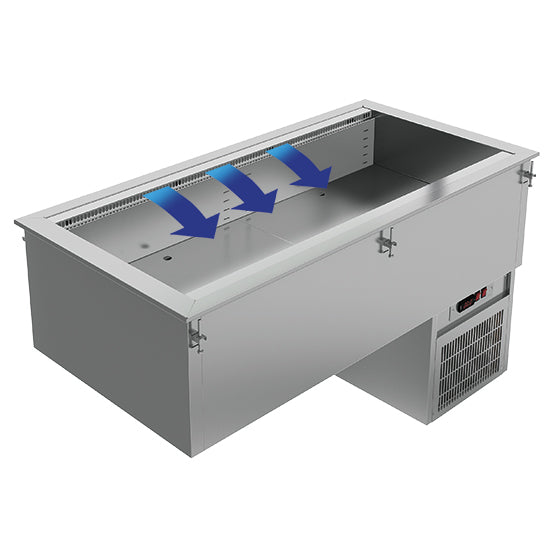 Einbau-Kühlwanne mit Umluftkühlung, 4x GN 1/1 H=200 mm — Virtus AYC0265/E Restposten