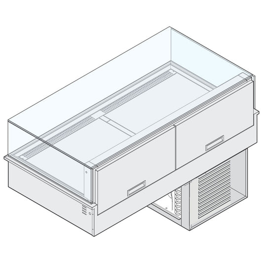 Kühltheke mit hinterem Diffusor, mit Kühlaggregat, 2x GN 1/1 — Virtus AYC0378