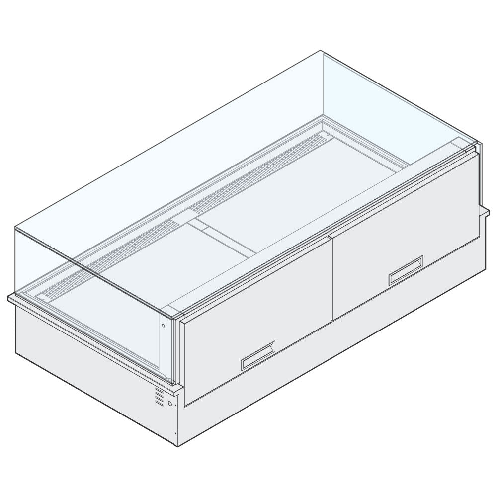 Kühltheke mit hinterem Diffusor, für Zentralkühlung, 2x GN 1/1 — Virtus AYC0380