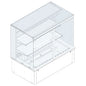 Kühlvitrine 2-etagig auf Umluft-Kühlwanne, eckig, für Zentralkühlung, Klappen kundenseitig, 3x GN 1/1 — Virtus AYC0418