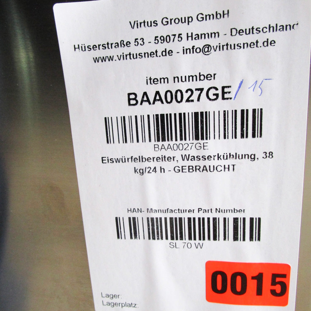 Eiswürfelbereiter, Wasserkühlung, 38 kg/24 h - GEBRAUCHT — Virtus BAA0027GE (Ansicht 5)