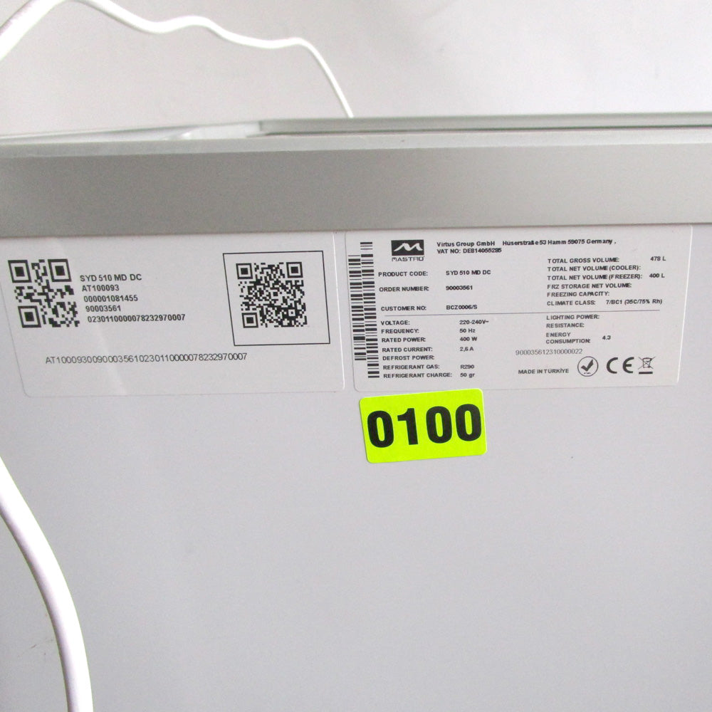 Tiefkühltruhe 478 (400) Liter mit Glas-Schiebedeckeln, -14°/-24°C - BESCHÄDIGT — Virtus BCZ0006/SBE (Ansicht 4)