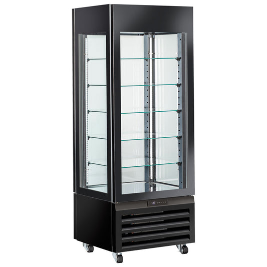 Tiefkühlvitrine für Speiseeis mit Umluftkühlung und 5 Glasböden, 700 mm, -22°/+5°C - Schwarz — Virtus BFA0041