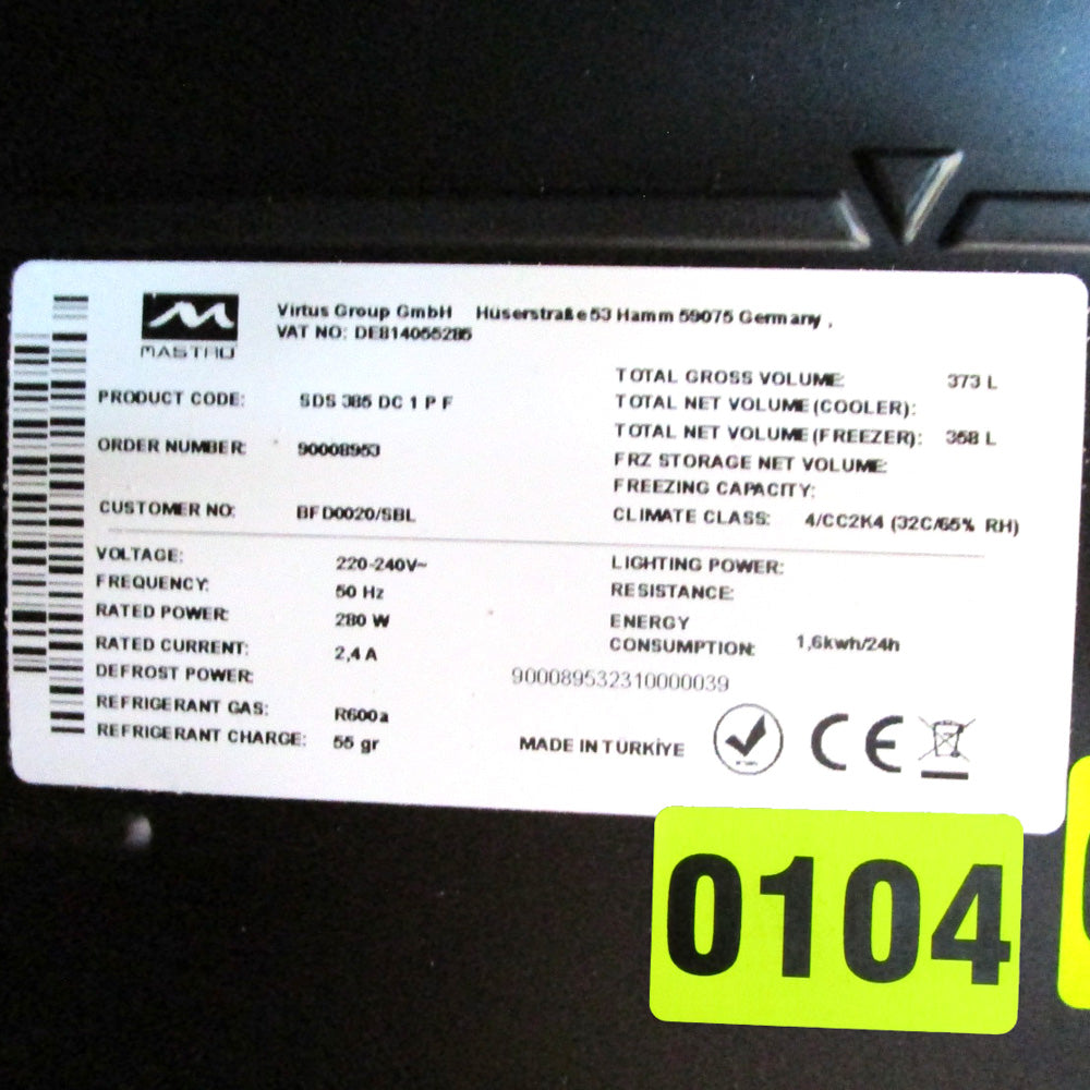Getränkekühlvitrine 373 Liter mit Glastür und 5 Roste, +1°/+10°C - Farbe schwarz - BESCHÄDIGT — Virtus BFD0020/SBLBE (Ansicht 7)