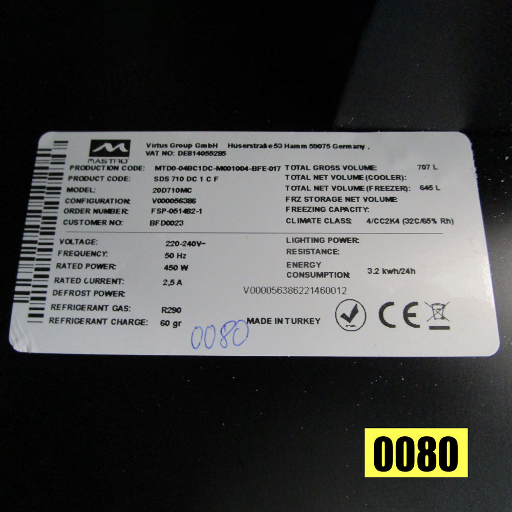 Getränkekühlvitrine 707 Liter mit Glastür und Werbedisplay, 5 Roste, +1°/+10°C, Schwarz - BESCHÄDIGT — Virtus BFD0023BE (Ansicht 5)