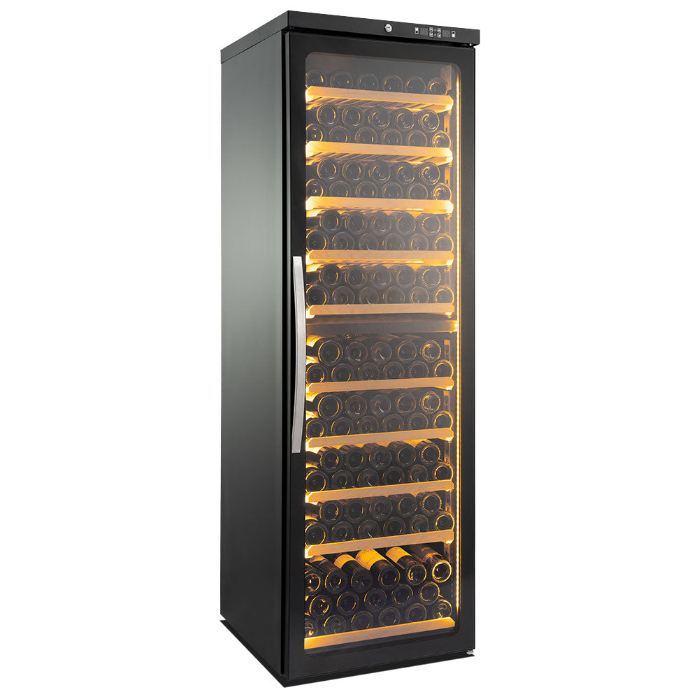 Weinkühlvitrine mit 2 Temperaturbereichen, 169 Flaschen, +5°/+20°C — Virtus BFE0064 Restposten