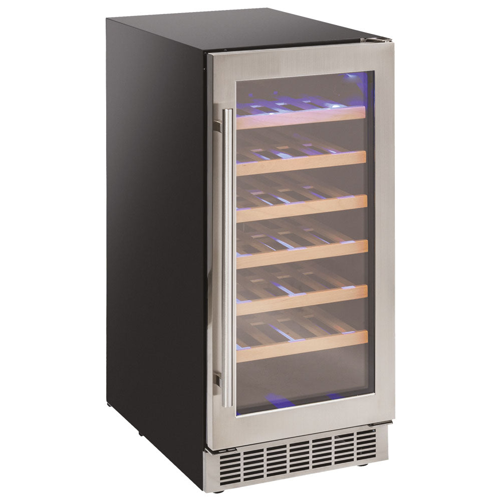 Weinkühlvitrine mit 1 Temperaturbereich, 34 Flaschen, +5°/+18°C — Virtus BFE0074