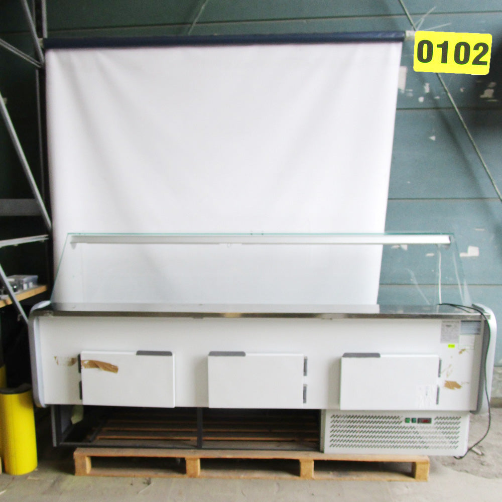 Kühltheke 2480 mm mit gerader Frontverglasung, Umluft Kühlung, +2°/+5°C - BESCHÄDIGT — Virtus BGB0313BE (Ansicht 4)